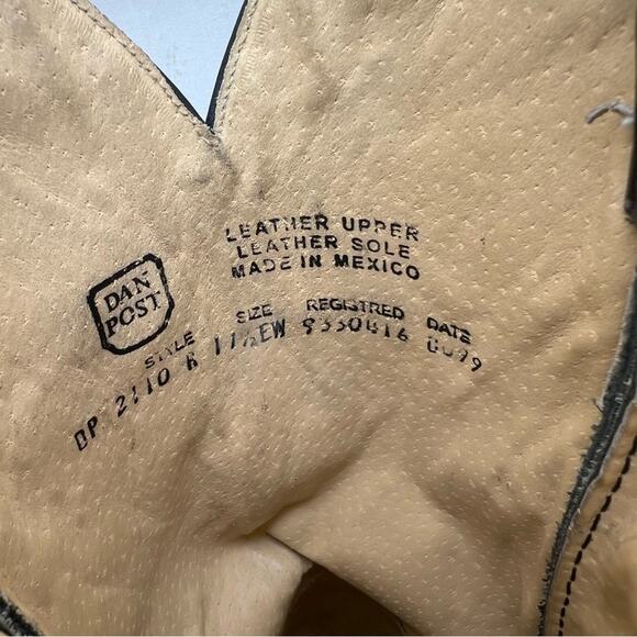 Dan Post 11 1/2 EW Mignon Black Round Toe Cowboy Western Boots DP2110R - Picture 8 of 11